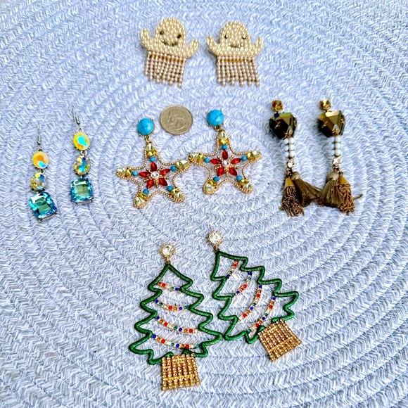 Jewelry - Bundle of festive holiday statement earrings Halloween Christmas Beach Etc. EUC